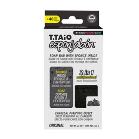 Esponjabon Savon Éponge 2 en 1 Charbon Actif Soin Purifiant