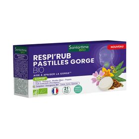 Santarome Respi'Rub Pastilles Gorge Bio Goût Menthe Citron
