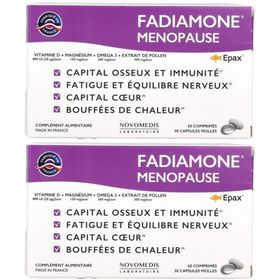 Fadiamone Menopause, Tablette + Kapsel, nicht-hormonelles Nahrungsergänzungsmittel, Packung mit 90 Stück (60 +