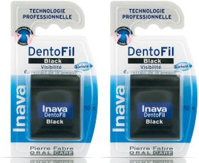 Inava® DentoFil Schwarz – Gewachste Zahnseide mit Chlorhexidin