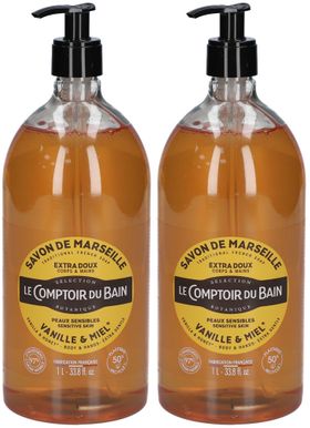 Le Comptoir du Bain Savon traditionnel de Marseille Vanille- Miel x2