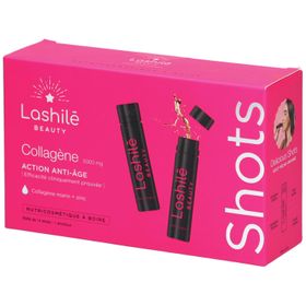 Lashilé Beauty - Shots Collagène 5000 mg - Action Anti-âge - Nutricosmétique à boire - Programme 14 Jours - Collagène marin type 1 et 3, Zinc