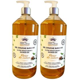 FREESENS® Gel douche surgras 3 en 1 - Fleur de coton