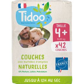 TIDOO – Ökologische Windeln mit 100 % natürlichem Einlagestoff, Größe T4+ (9–20 kg)