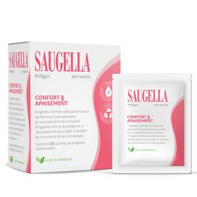 Saugella Poligyn Lingettes Intimes Nettoyantes Préménopause & Ménopause