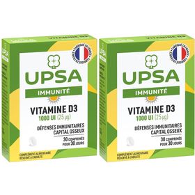 Vitamin D3 UPSA 1000 IE - 30 Tabletten - Erwachsene - Nahrungsergänzungsmittel - Immunabwehr und Knochenkapital