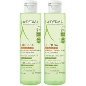 A-DERMA EXOMEGA CONTROL Gel lavant émollient 2 en 1 anti-grattage