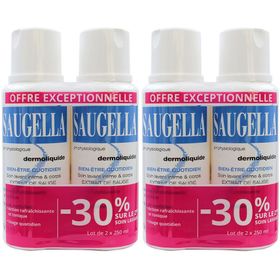 Saugella - Dermoliquide - Soin lavant pour l’hygiène intime quotidienne des femmes adultes - à base d’extrait de Sauge - Assure le bien-être intime quotidien - Flacons Lot 2x250 ml