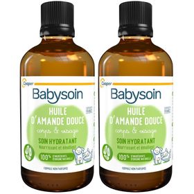 BABYSOIN - Huile d'amande douce - Soin hydratant - Corps et visage - Sans parfum - Fabriqué en France - 100 ml