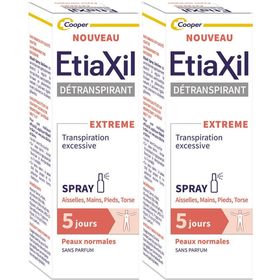 ETIAXIL - Deodorant - Übermäßiges Schwitzen - Achseln Hände Hände Füße Rumpf - Extrem 5 Tage - Normale Haut - Wirksamkeit 5 Tage - Spray