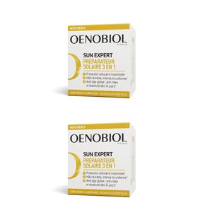 OENOBIOL - SUN EXPERT Sonnenpräparator 3in1 - Nahrungsergänzungsmittel - NEU-Dreifachwirkung- Zellschutz1 - Intensive Bräune2 - Globales Anti-Aging3- Klinisch erwiesen - 30 pflanzliche Kapseln