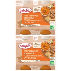 Babybio PETITS LÉGUMES BOULGHOUR POULET FERMIER DU POITOU LAIT DE COCO dès 8 mois