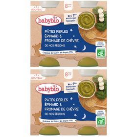 Babybio PÂTES PERLES EPINARD & FROMAGE DE CHÈVRE DE NOS RÉGIONS dès 8 mois