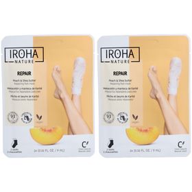 Iroha Nature Masque Pieds Réparateur Pêche et Beurre de Karité