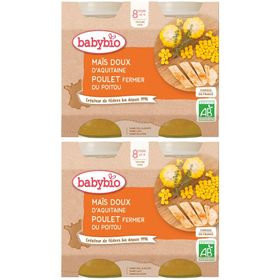 Babybio SÜSSER MAIS AQUITAINE & HÜHNER FERMIEREN DU POITOU ab 8 Monaten