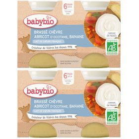 Babybio BRASSÉ CHÈVRE ABRICOT D'OCCITANIE BANANE dès 6 mois