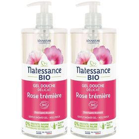 Natessance Sanftes Duschgel Rose mit Bio-Malve ohne Palmöl