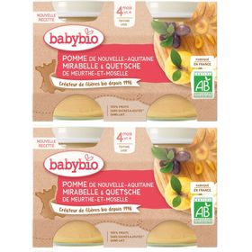 BABYBIO Gourdes Pommes de Nouvelle-Aquitaine, Mirabelle de Meurthe-et-Moselle