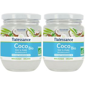 Natessance Bio Kokosnussöl 100 % Reines Kaltgepresstes Kokosnussöl