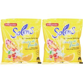 SOLENS Bonbons Tendres Aux Jus de Fruits Sans Sucres