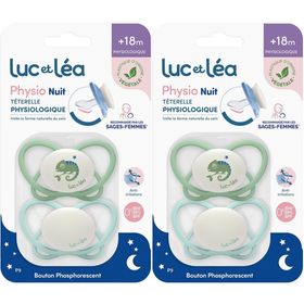 LUC ET LEA Physiologisches Schnuller-Duo für die Nacht - Chamäleon