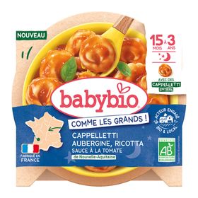 Babybio Cappelletti Aubergine & Ricotta 15 Monate–3 Jahre