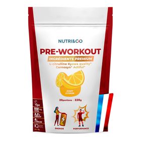 Nutri&Co Pré-Workout en poudre - 220g Goût Citron