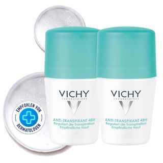 Vichy Deo Anti-Transpirant 48h Roll-On, Deo Damen und Herren - Doppelpack
