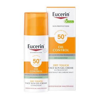 Eucerin® Oil Control Face Sun Gel-Creme LSF 50+ – sehr hoher Sonnenschutz mit 8 Stunden Anti-Glanz Effekt, auch für zu Akne neigende Haut