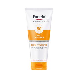 Eucerin® Oil Control Body Sun Dry Touch Gel-Creme LSF 50+ – sehr hoher Sonnenschutz mit ultra leichter Textur, Anti-Sand Effekt und Anti-Glanz Effekt