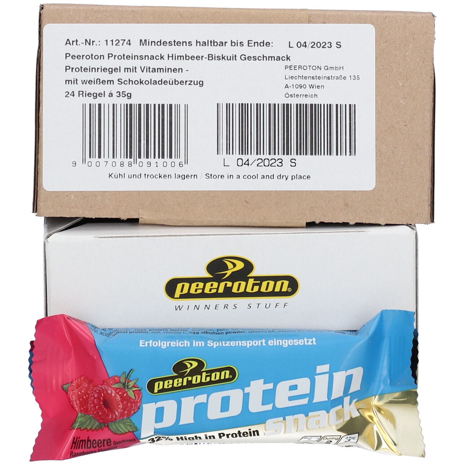peeroton® Snack protéiné saveur framboise/biscuit