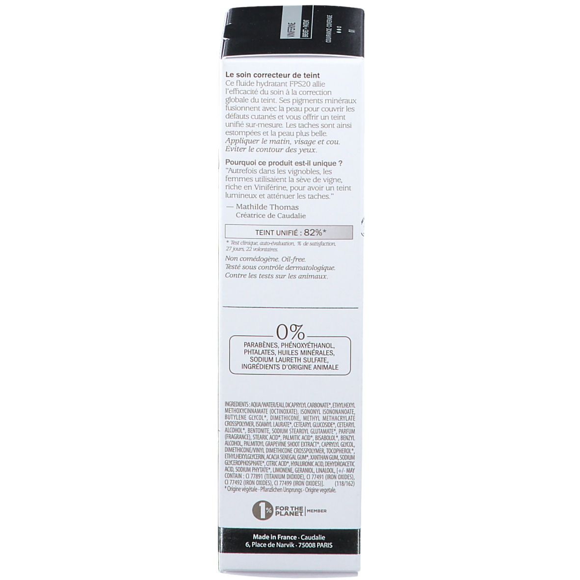CAUDALIE Fluide teinté pour une peau parfaite Lumière SPF20