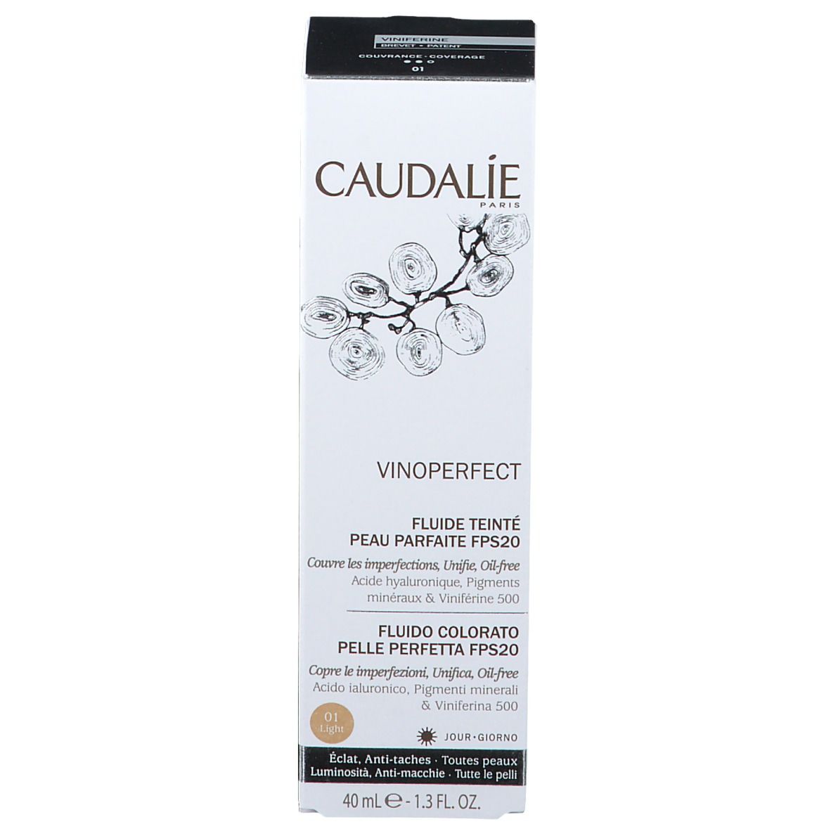 CAUDALIE Fluide teinté pour une peau parfaite Lumière SPF20