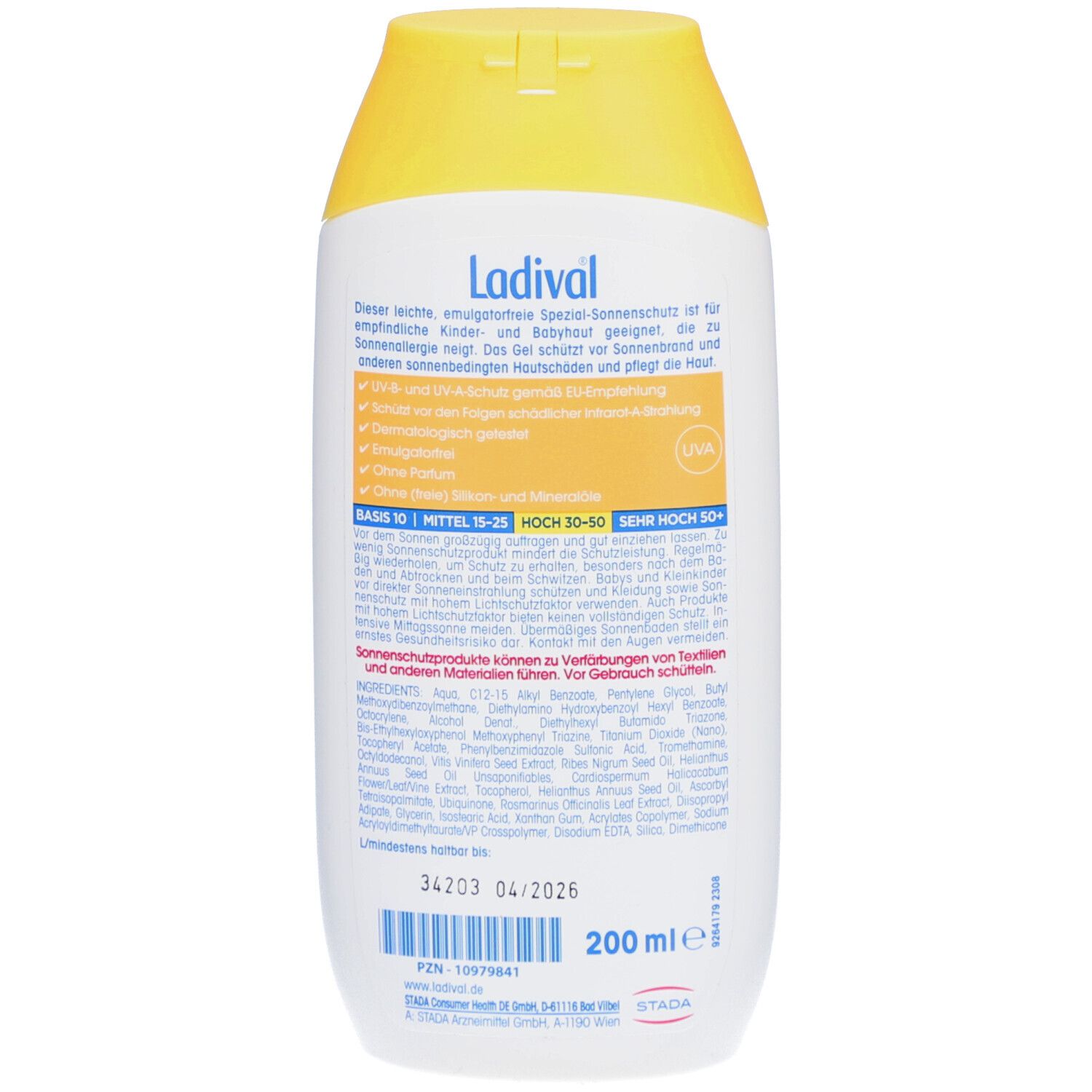 Ladival® Peau Allergique Gel de Protection Solaire SPF 30