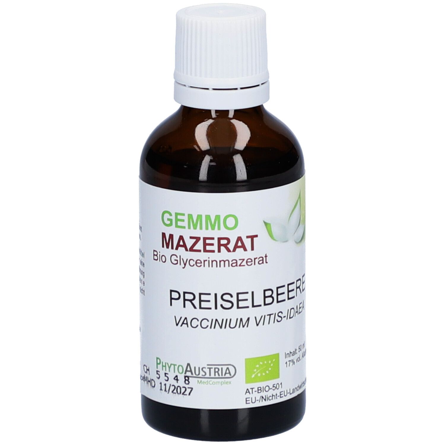 PHYTOAUSTRIA Gemmo macérat d'airelle rouge - Gemmothérapie digestive et urinaire