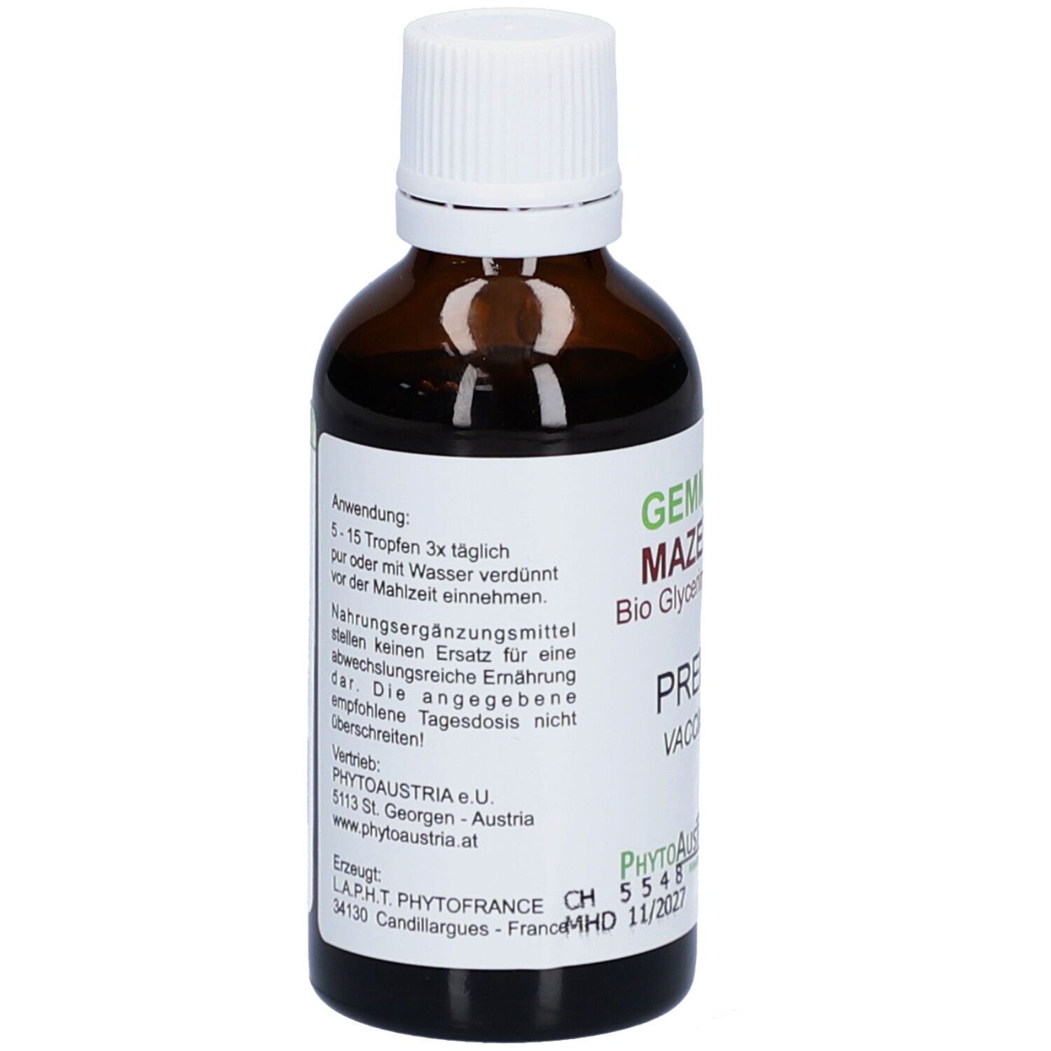 PHYTOAUSTRIA Gemmo macérat d'airelle rouge - Gemmothérapie digestive et urinaire