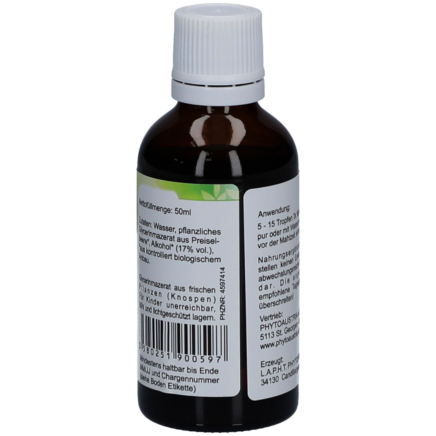 PHYTOAUSTRIA Gemmo macérat d'airelle rouge - Gemmothérapie digestive et urinaire