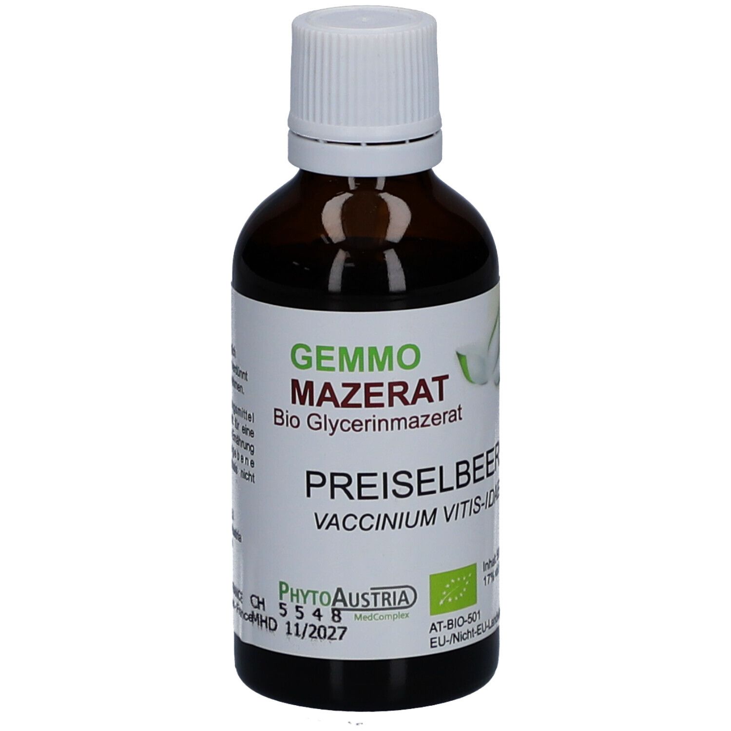 PHYTOAUSTRIA Gemmo macérat d'airelle rouge - Gemmothérapie digestive et urinaire