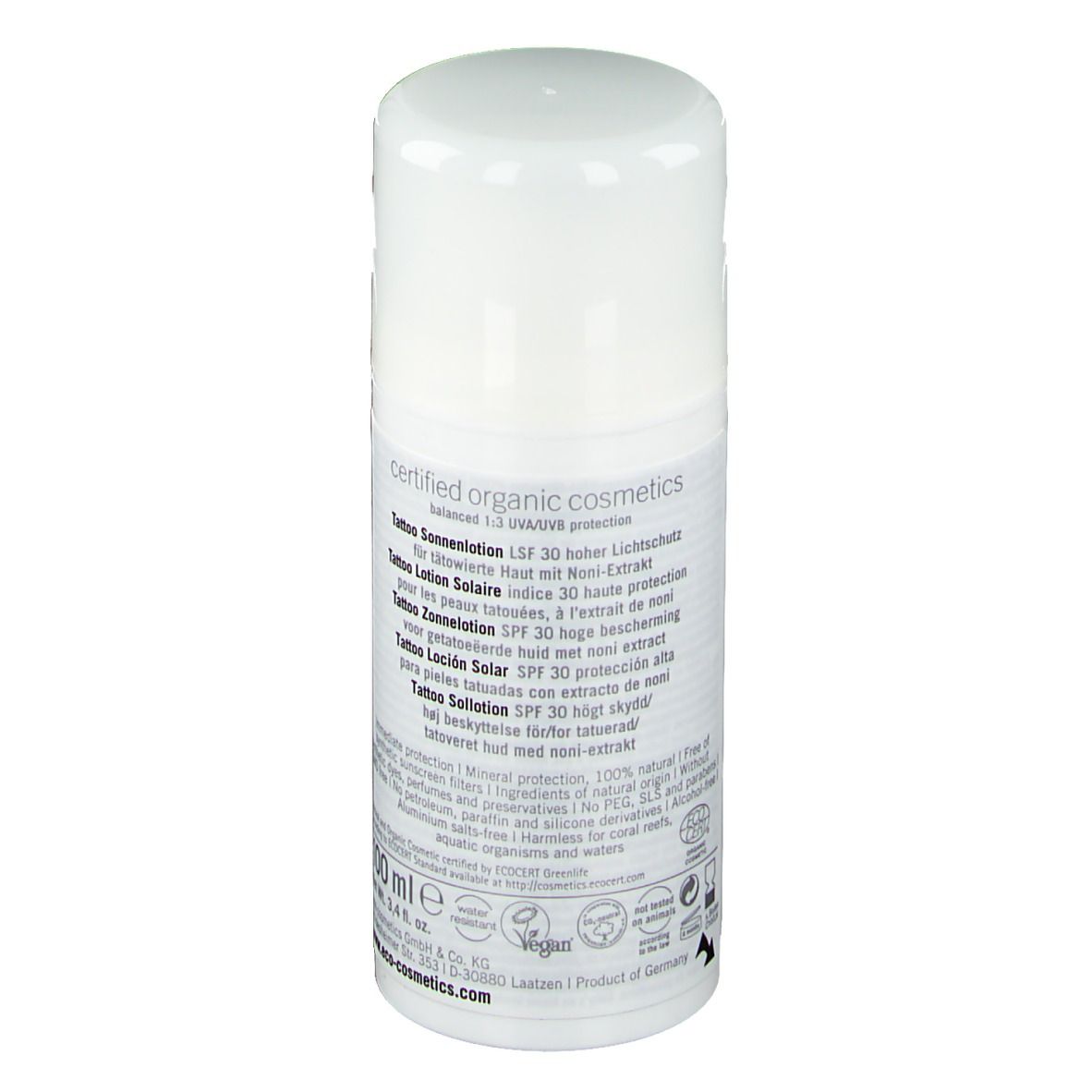 eco cosmetics Tattoo Lotion solaire SPF 30