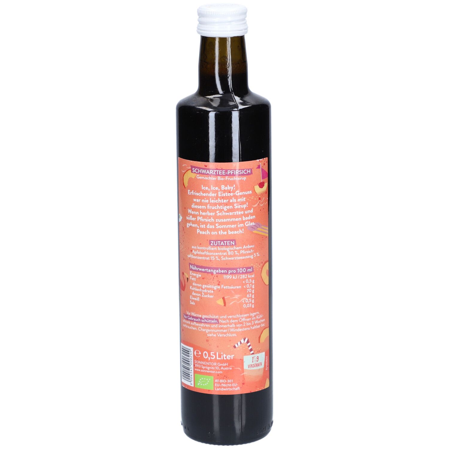 SONNENTOR® Sirop de thé noir et de pêche glacée