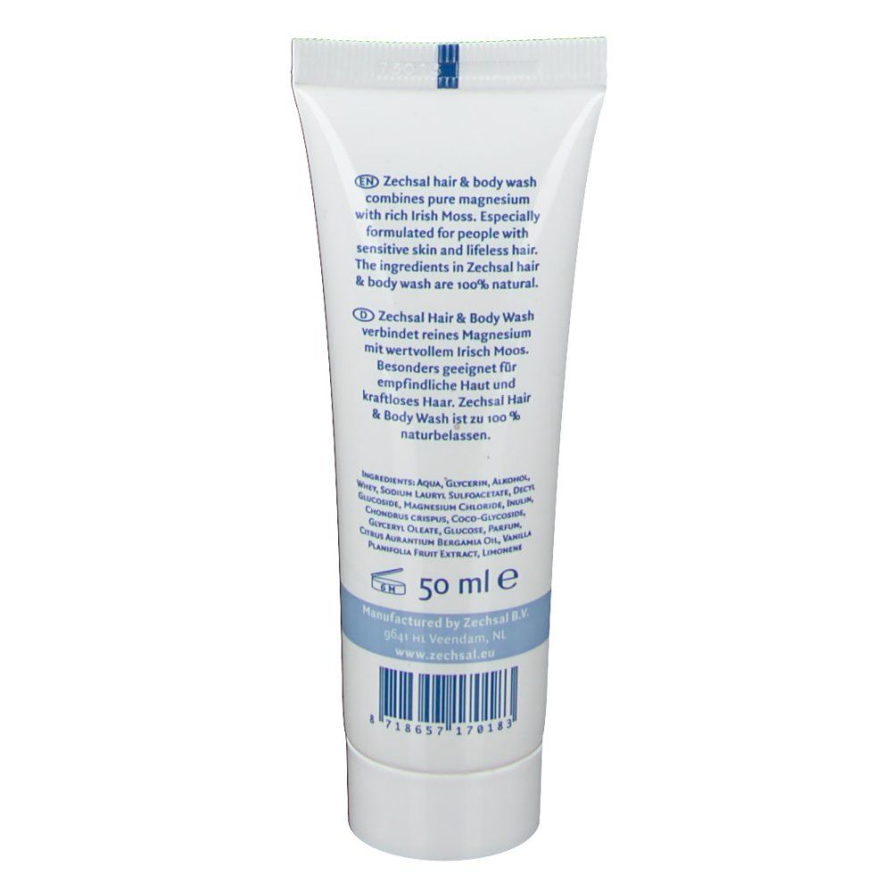Dos du tube. Contient des informations sur les ingrédients et le fabricant. Contient 50 ml.