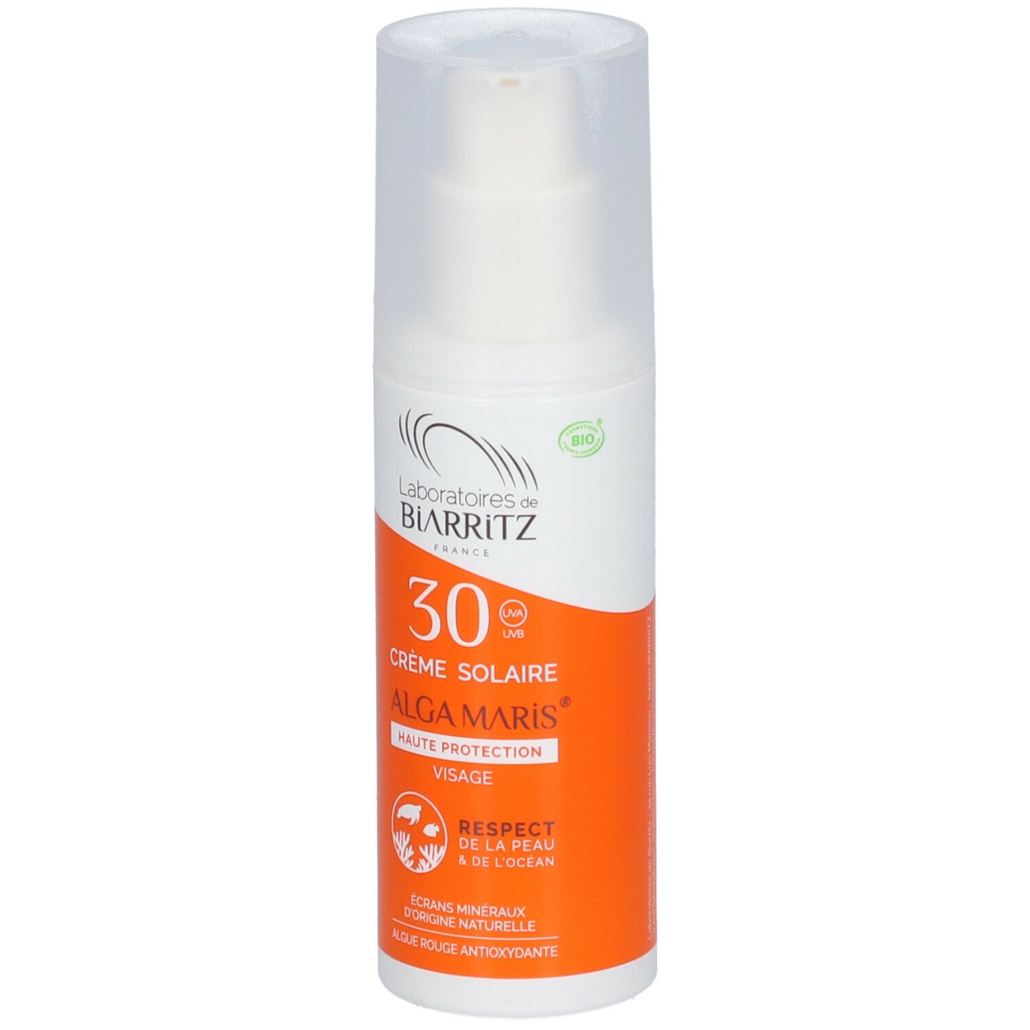 Laboratoires de BIARRITZ ALGAMARIS Crème solaire Visage SPF30 Bio