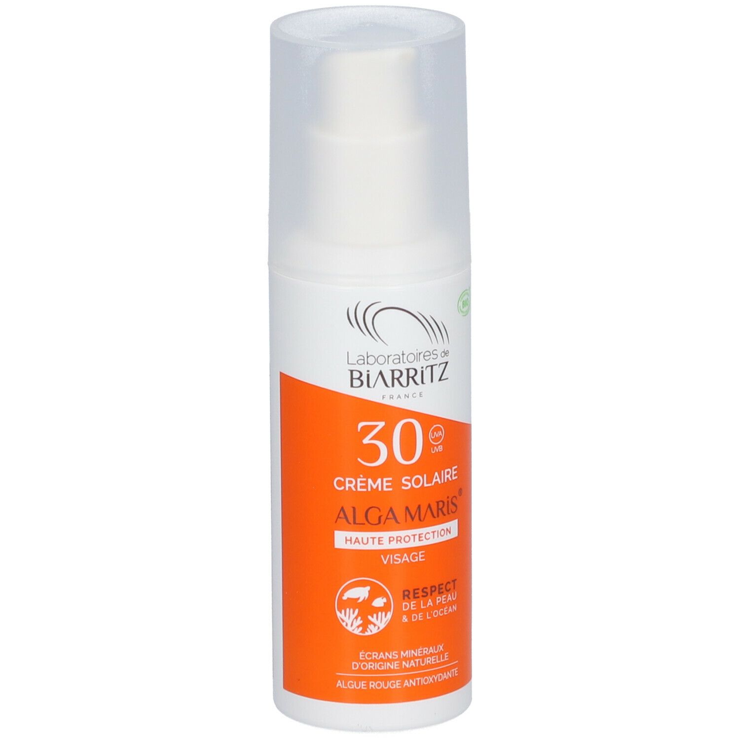 Laboratoires de BIARRITZ ALGAMARIS Crème solaire Visage SPF30 Bio