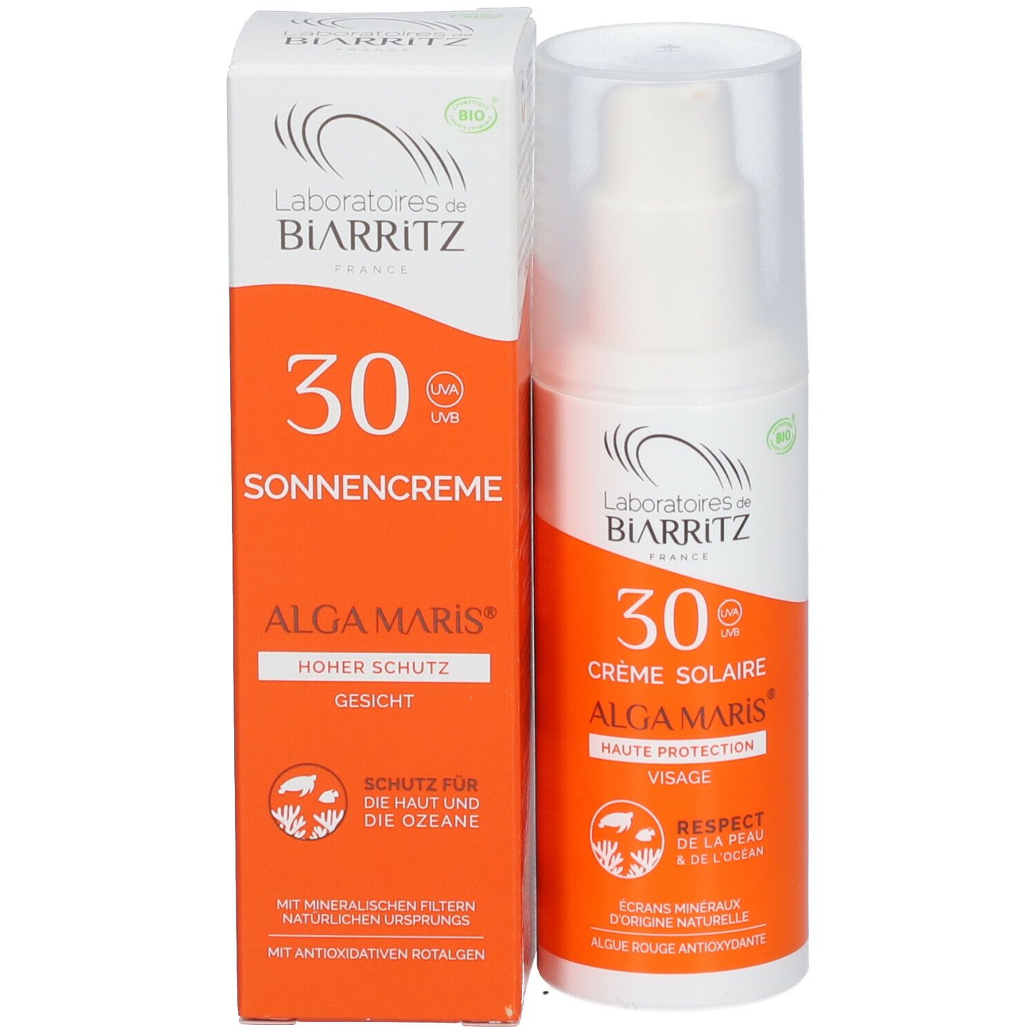 Laboratoires de BIARRITZ ALGAMARIS Crème solaire Visage SPF30 Bio