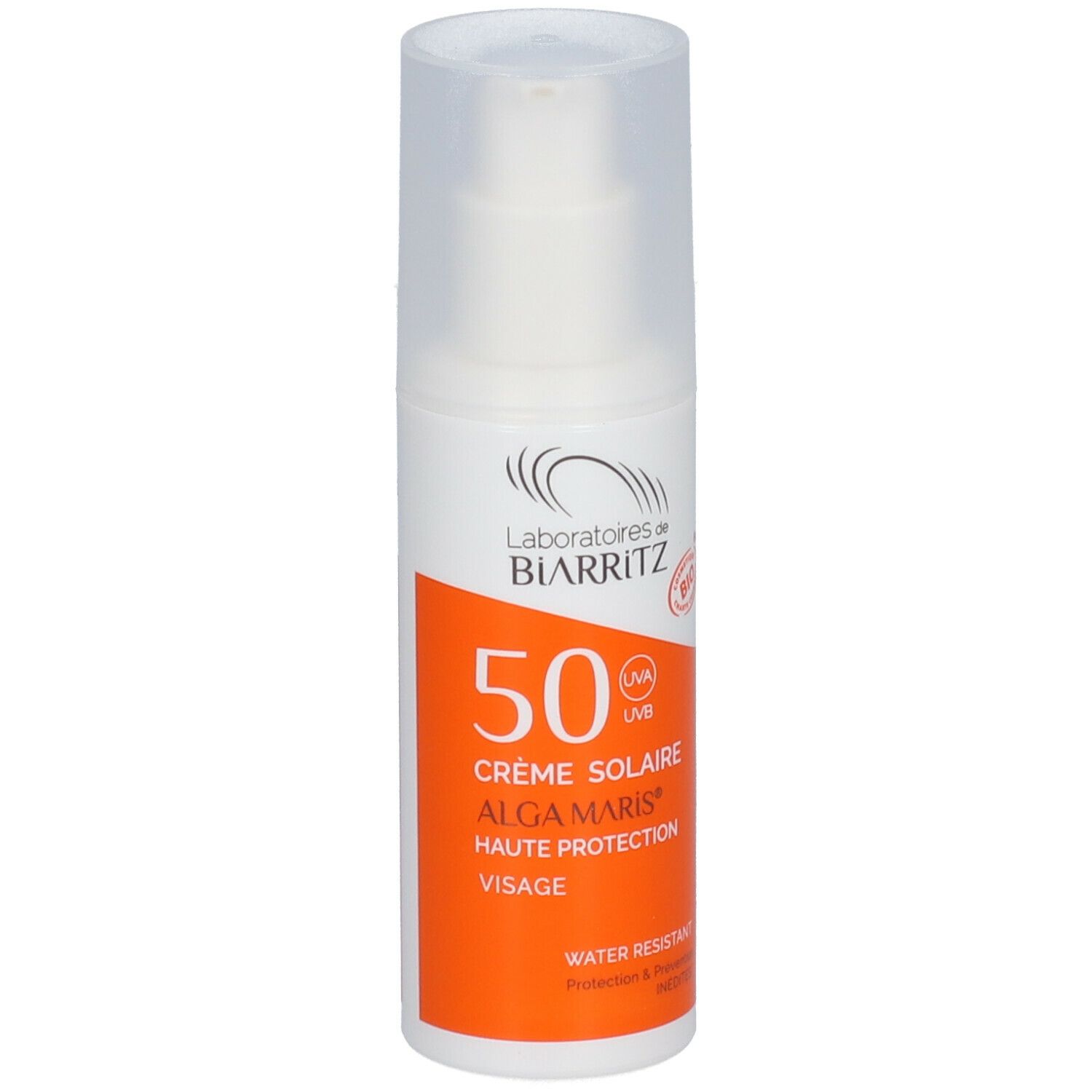 Laboratoires de BIARRITZ ALGAMARIS Crème solaire Visage SPF50 Bio