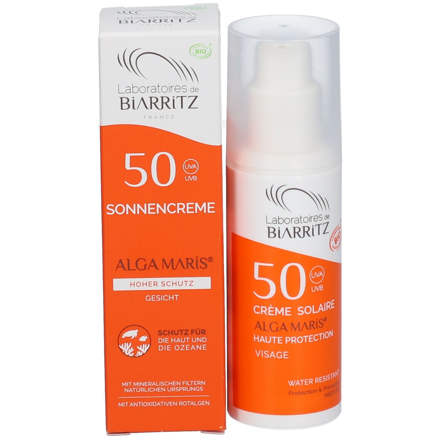 Laboratoires de BIARRITZ ALGAMARIS Crème solaire Visage SPF50 Bio