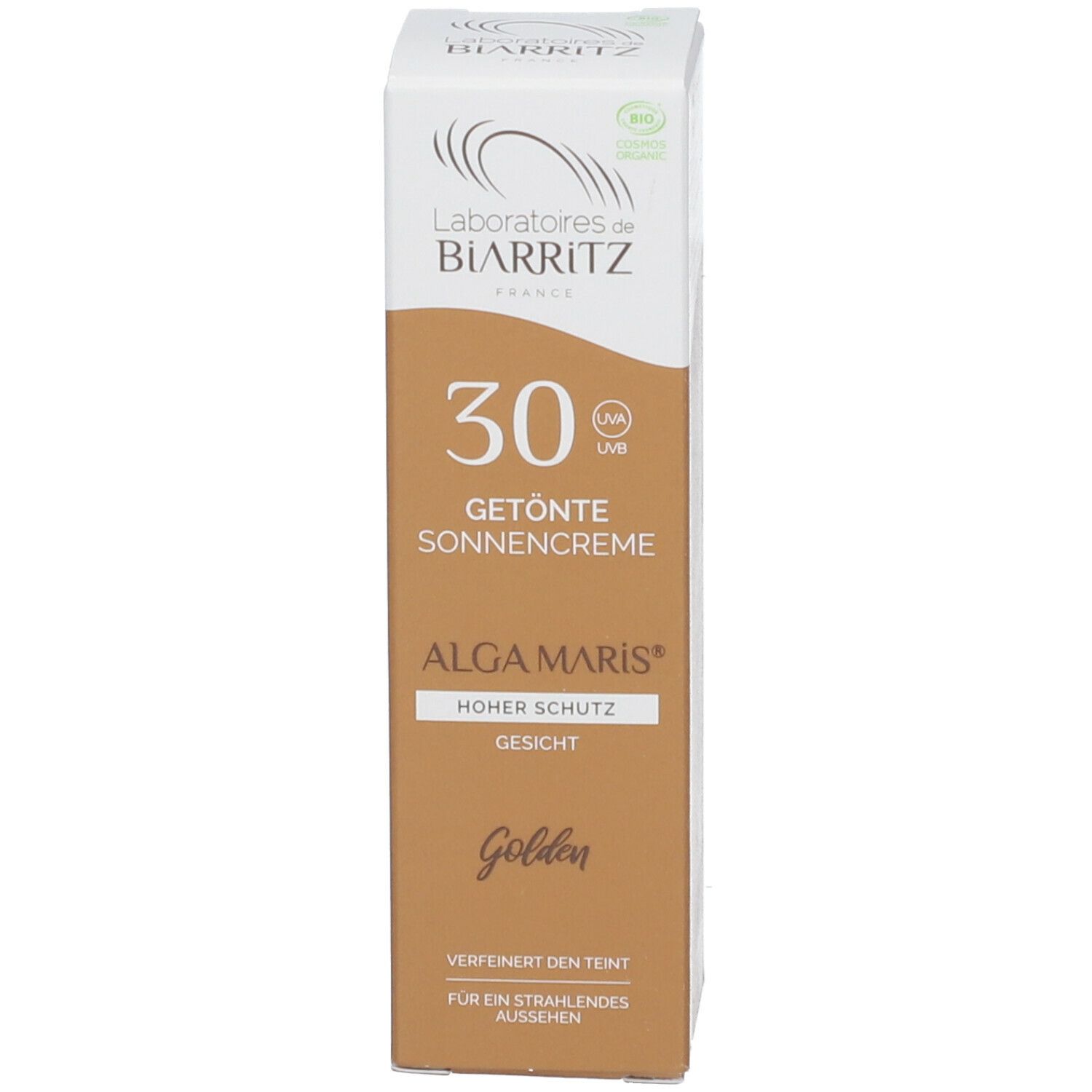 Laboratoires de BIARRITZ ALGA MARIS Crème Solaire Visage Teintée SPF30 Bio Dorée