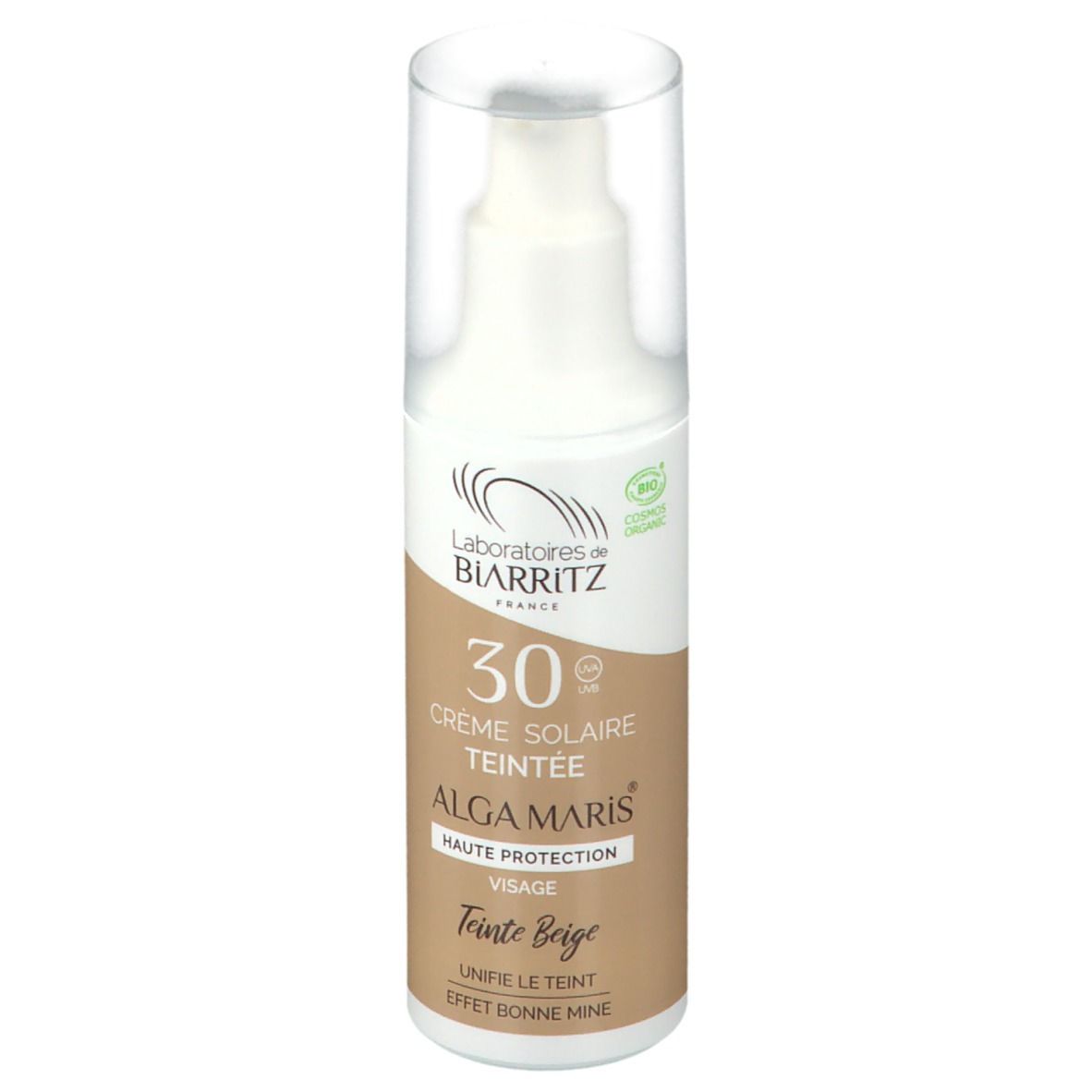 Laboratoires de BIARRITZ ALGA MARIS® Crème Solaire Visage Teintée SPF30 Bio Claire