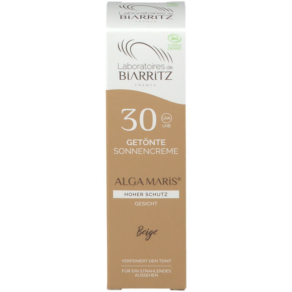 Laboratoires de BIARRITZ ALGA MARIS® Crème Solaire Visage Teintée SPF30 Bio Claire