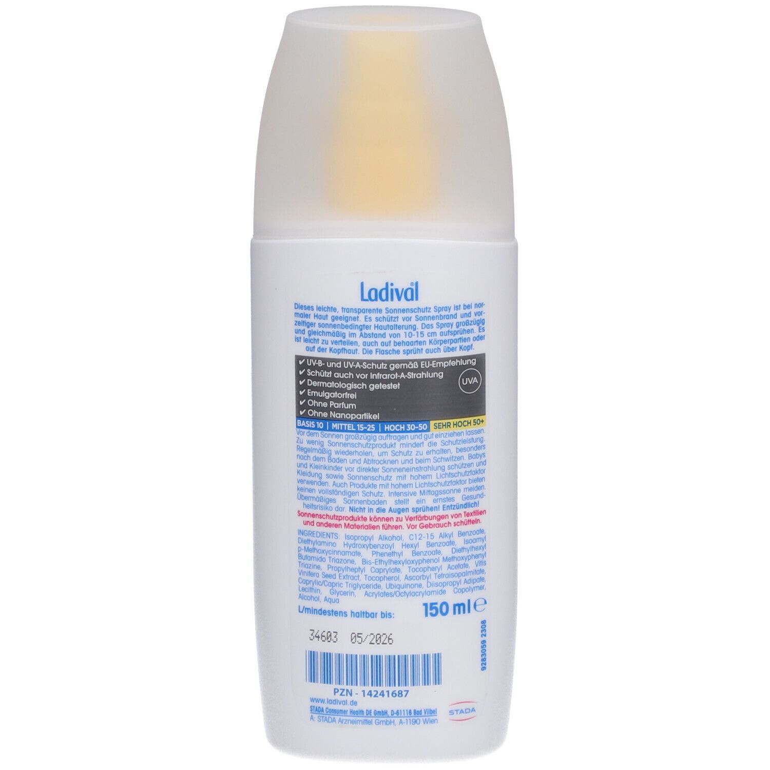 LADIVAL Sonnenschutzspray Für Allergische Haut